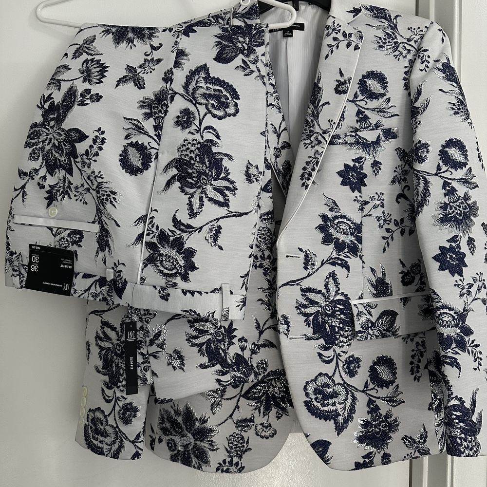 INC International Concepts White and Blue Sport Coat
